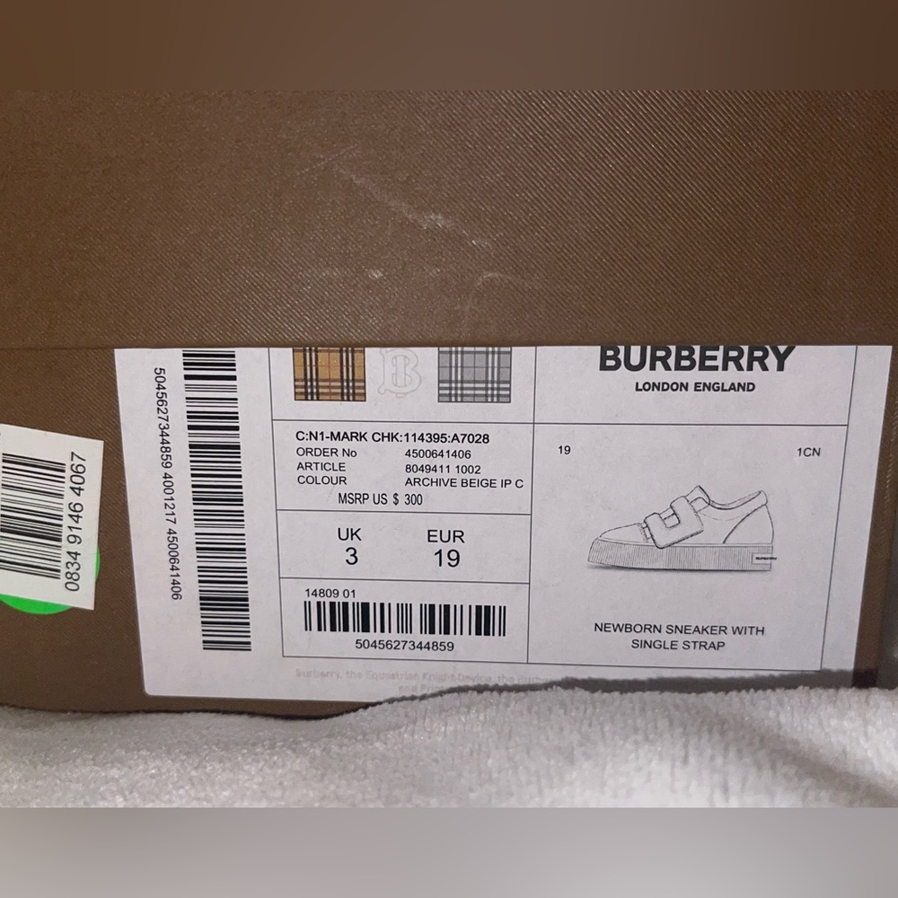 Burberry sneakers for kids